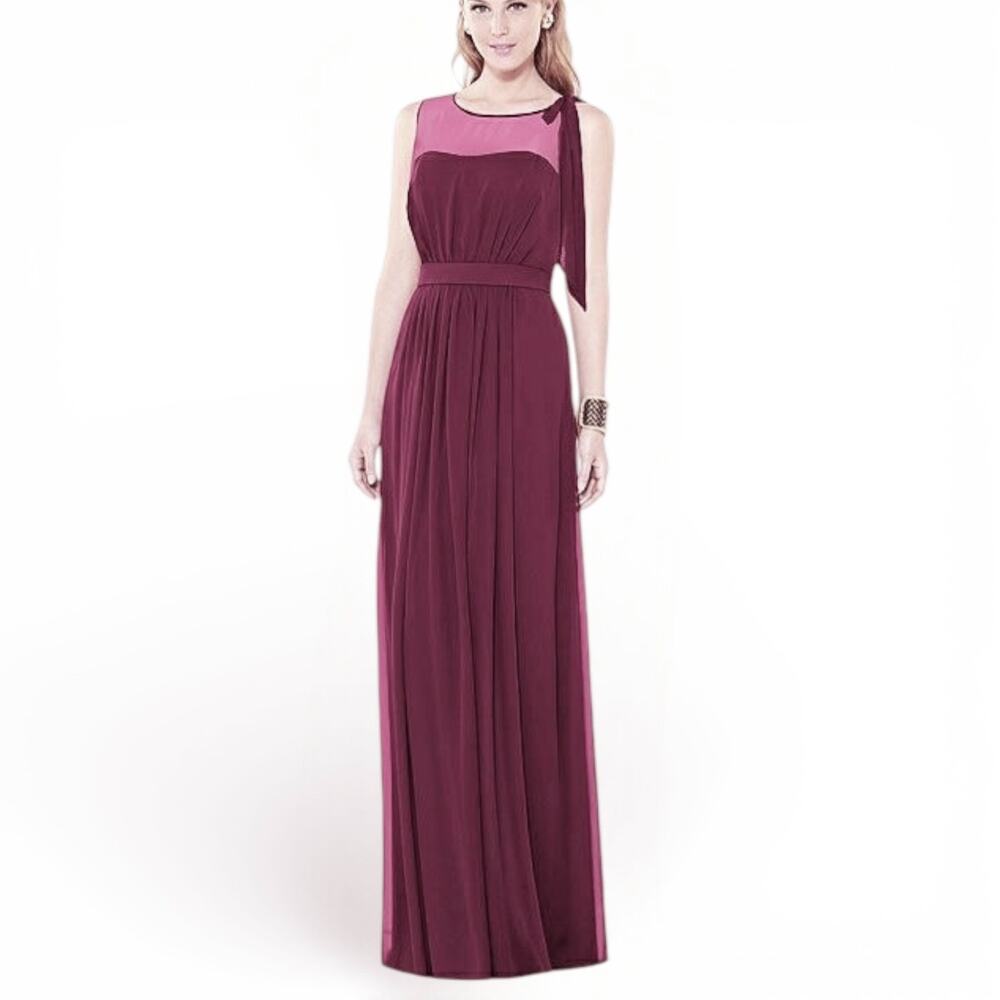 After Six Sleeveless Formal Dress Wild Berry Long Gown Size 12 Bridesmaid NWT